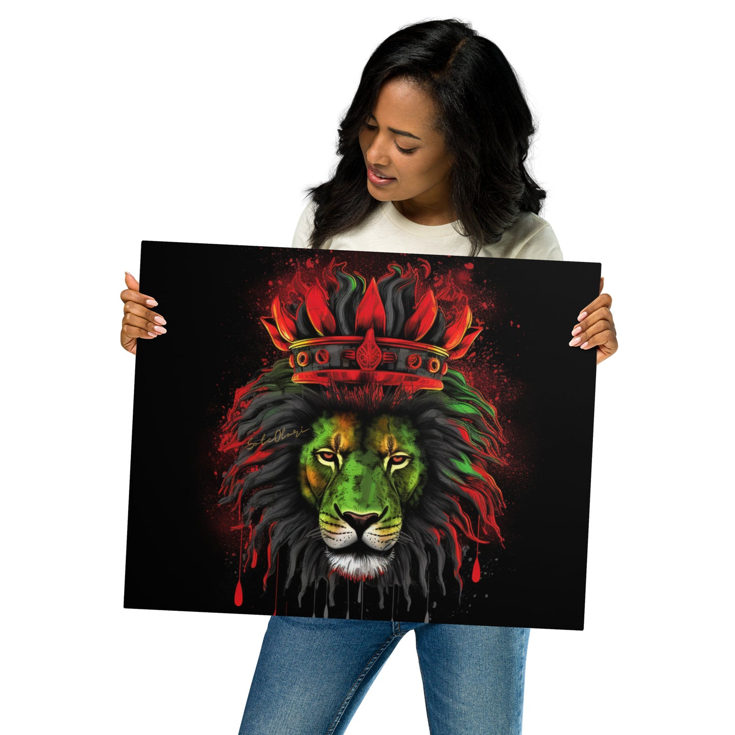 RBG Lion drip Metal prints